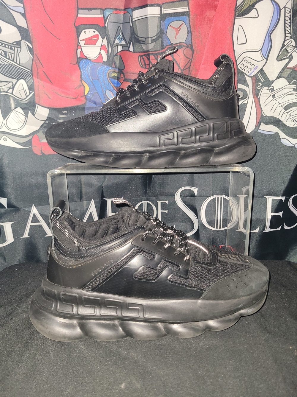 Versace Men’s Chain Reaction Inspired Black Platform Sneakers